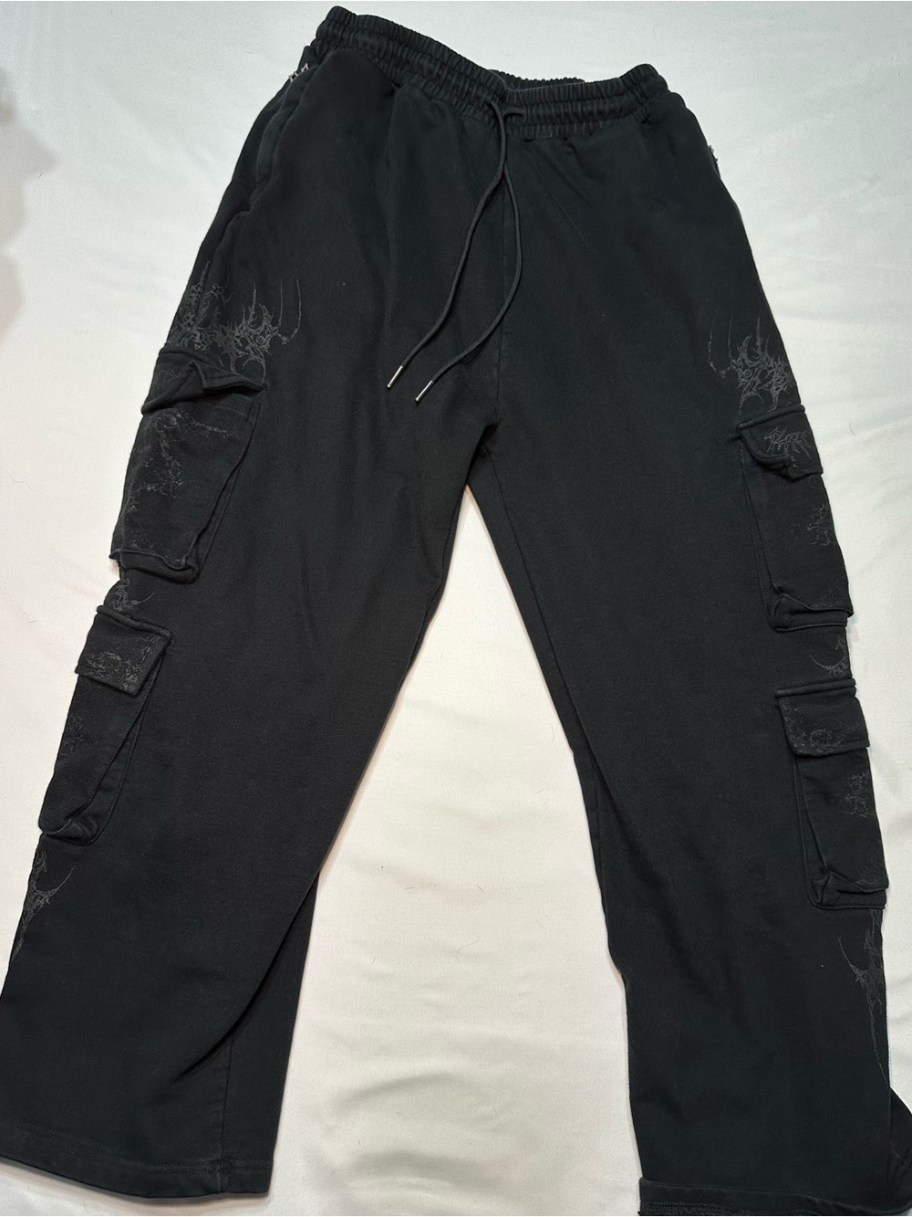 BreatheDivinity Gargoyle Banana Shape Cargo Sweatpants Black XL